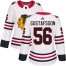 Adidas Chicago Blackhawks #56 Erik Gustafsson White Road Authentic Womens Stitched NHL Jersey