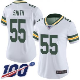 Nike Green Bay Packers #55 ZaDarius Smith White Womens Stitched NFL 100th Season Vapor Limited Jersey
