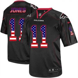 Nike Atlanta Falcons #11 Julio Jones Black Mens Stitched NFL Elite USA Flag Fashion Jersey
