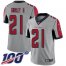 Nike Atlanta Falcons #21 Todd Gurley II Silver Mens Stitched NFL Limited Inverted Legend 100th Season Jersey