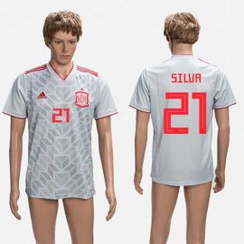 Spain #21 Silva Grey Training Soccer Country Jersey