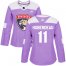Adidas Florida Panthers #11 Jonathan Huberdeau Purple Authentic Fights Cancer Womens Stitched NHL Jersey