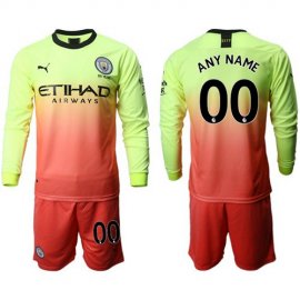 Manchester City Personalized Third Long Sleeves Soccer Club Jersey