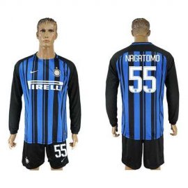 Inter Milan #55 Nagatomo Home Long Sleeves Soccer Club Jersey