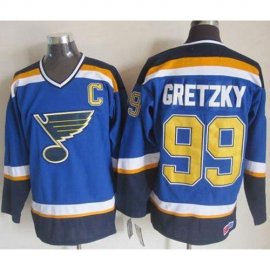 St. Louis Blues #99 Wayne Gretzky Light Blue CCM Throwback Stitched NHL Jersey