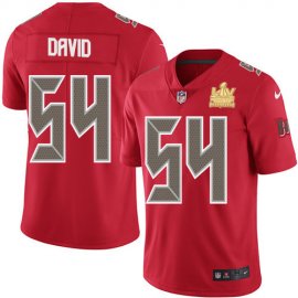 Nike Tampa Bay Buccaneers #54 Lavonte David Red Mens Super Bowl LV Champions Patch Stitched NFL Limited Rush Jersey