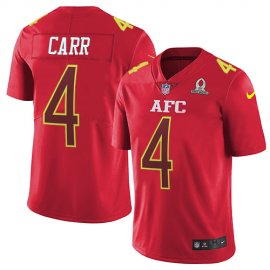 Nike Las Vegas Raiders #4 Derek Carr Red Mens Stitched NFL Limited AFC 2017 Pro Bowl Jersey