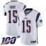 Nike New England Patriots #15 NKeal Harry White Mens Stitched NFL 100th Season Vapor Limited Jersey