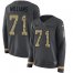 San Francisco 49ers #71 Trent Williams Anthracite Salute to Service Womens Stitched NFL Limited Therma Long Sleeve Jersey