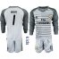 Real Madrid #1 Navas Grey Goalkeeper Long Sleeves Kid Soccer Club Jersey