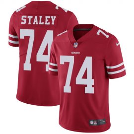 Nike San Francisco 49ers #74 Joe Staley Red Team Color Mens Stitched NFL Vapor Untouchable Limited Jersey