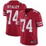 Nike San Francisco 49ers #74 Joe Staley Red Team Color Mens Stitched NFL Vapor Untouchable Limited Jersey
