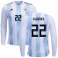 Argentina #22 R.Gomez Home Long Sleeves Kid Soccer Country Jersey