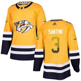 Adidas Nashville Predators #3 Steven Santini Yellow Home Authentic Drift Fashion Stitched NHL Jersey