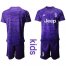 Juventus Blank Purple Goalkeeper Kid Soccer Club Jersey
