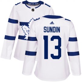 Adidas Toronto Maple Leafs #13 Mats Sundin White Authentic 2018 Stadium Series Womens Stitched NHL Jersey
