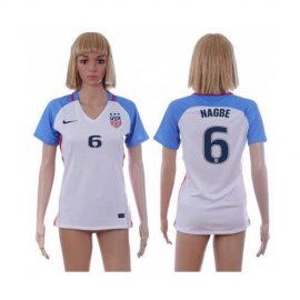 Womens USA #6 Nagbe Home Soccer Country Jersey