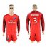 Paris Saint-Germain #3 Kimpembe Red Long Sleeves Soccer Club Jersey