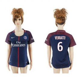 Womens Paris Saint-Germain #6 Verratti Home Soccer Club Jersey