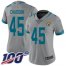 Nike Jacksonville Jaguars #45 KLavon Chaisson Silver Womens Stitched NFL Limited Inverted Legend 100th Season Jersey