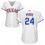 Texas Rangers #24 Hunter Pence White Home Womens Stitched MLB Jersey