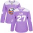 Adidas New York Islanders #27 Anders Lee Purple Authentic Fights Cancer Womens Stitched NHL Jersey