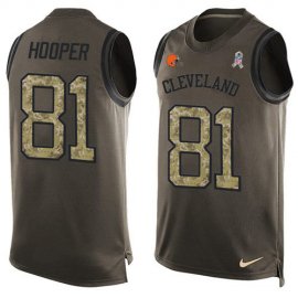 Nike Cleveland Browns #81 Austin Hooper Green Mens Stitched NFL Limited Salute To Service Tank Top Jersey