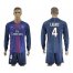 Paris Saint-Germain #4 Cabaye Home Long Sleeves Soccer Club Jersey
