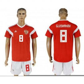 Russia #8 GLUSHAKOV Home 2018 FIFA World Cup Soccer Jersey