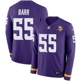 Nike Minnesota Vikings #55 Anthony Barr Purple Team Color Mens Stitched NFL Limited Therma Long Sleeve Jersey