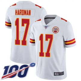 Nike Kansas City Chiefs #17 Mecole Hardman White Mens Stitched NFL 100th Season Vapor Limited Jersey