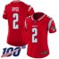 Nike New England Patriots #2 Brian Hoyer Red Womens Stitched NFL Limited Inverted Legend 100th Season Jersey