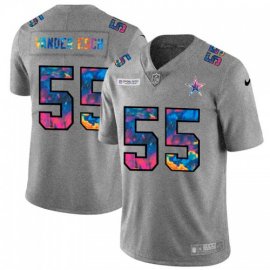 Dallas Cowboys #55 Leighton Vander Esch Mens Nike Multi-Color 2020 NFL Crucial Catch NFL Jersey Greyheather