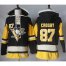 Pittsburgh Penguins #87 Sidney Crosby Black Alternate Sawyer Hooded Sweatshirt Stitched NHL Jersey