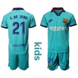 Barcelona #21 F.De Jong Third Kid Soccer Club Jersey
