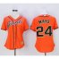 San Francisco Giants #24 Willie Mays Orange Womens Alternate Stitched MLB Jersey