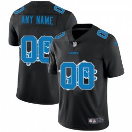 Detroit Lions Custom Mens Nike Team Logo Dual Overlap Limited NFL Jersey Black