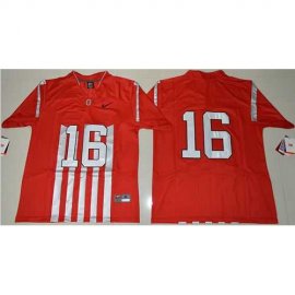 Ohio State Buckeyes #16 J. T. Barrett Red 1917 Throwback Limited Stitched NCAA Jersey