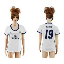 Womens Real Madrid #19 Modric Home Soccer Club Jersey