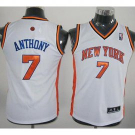 Kids New York Knicks 7 Carmelo Anthony White Jersey Cheap