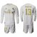 Real Madrid #13 Courtois White Home Long Sleeves Soccer Club Jersey