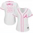 Atlanta Braves #32 Cole Hamels White/Pink Fashion Womens Stitched MLB Jersey