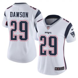 Nike New England Patriots #29 Duke Dawson White Womens Stitched NFL Vapor Untouchable Limited Jersey
