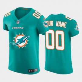 Miami Dolphins Custom Aqua Green Mens Nike Big Team Logo Elite NFL Jersey