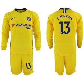 Chelsea #13 Courtois Away Long Sleeves Soccer Club Jersey