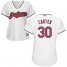 Cleveland Indians #30 Joe Carter White Home Womens Stitched MLB Jersey