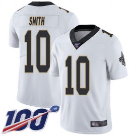 Nike New Orleans Saints #10 TreQuan Smith White Mens Stitched NFL 100th Season Vapor Limited Jersey