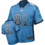 Nike Detroit Lions #81 Calvin Johnson Blue Team Color Mens Stitched NFL Elite Drift Fashion Jersey