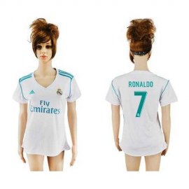 Womens Real Madrid #7 Ronaldo Home Soccer Club Jersey