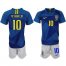 Brazil #10 Neymar Jr Away Kid Soccer Country Jersey